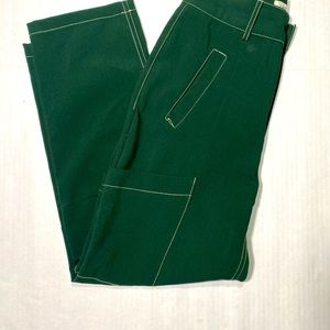 Ghospell Dark Green High Rise Woman’s Pants Two Big Front Pockets Size S
